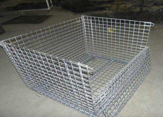 Collapsible Medium Duty Wire Mesh Container 125mm Wheel